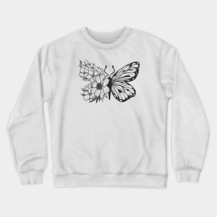 Floral Butterfly Crewneck Sweatshirt